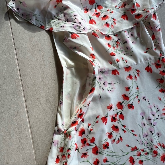 Banana Republic Off Shoulder Flower Print Knee Length  Dress Size 0 - Picture 13 of 15